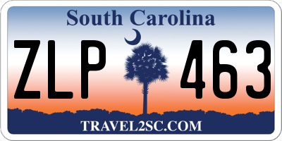 SC license plate ZLP463