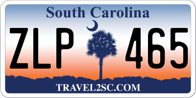 SC license plate ZLP465