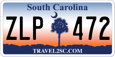 SC license plate ZLP472