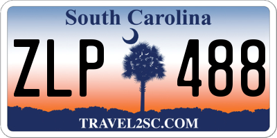 SC license plate ZLP488