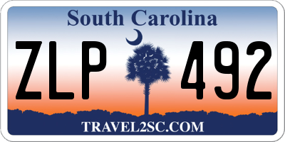SC license plate ZLP492
