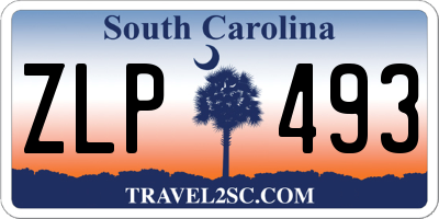 SC license plate ZLP493