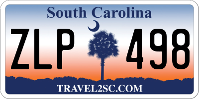 SC license plate ZLP498