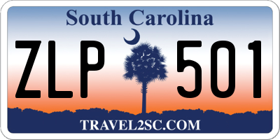SC license plate ZLP501