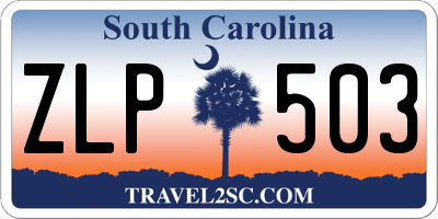 SC license plate ZLP503