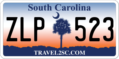 SC license plate ZLP523