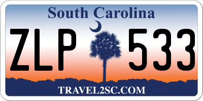 SC license plate ZLP533