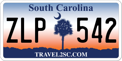 SC license plate ZLP542
