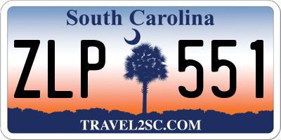 SC license plate ZLP551