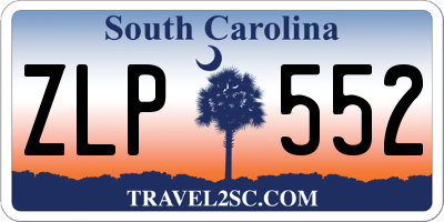 SC license plate ZLP552