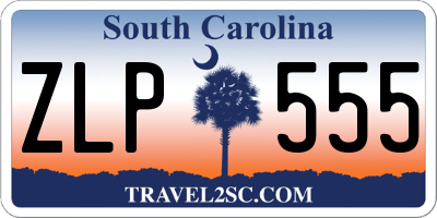 SC license plate ZLP555