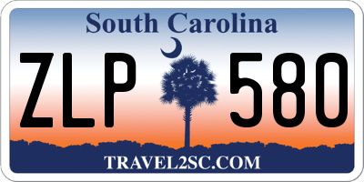 SC license plate ZLP580
