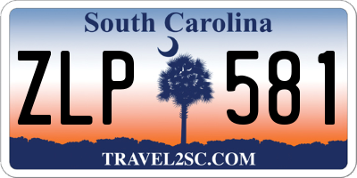 SC license plate ZLP581