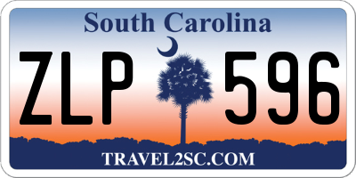 SC license plate ZLP596