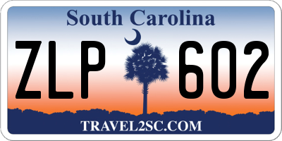 SC license plate ZLP602