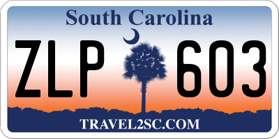 SC license plate ZLP603
