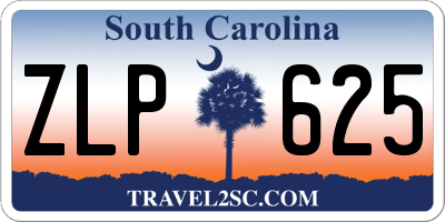 SC license plate ZLP625