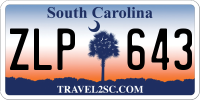 SC license plate ZLP643