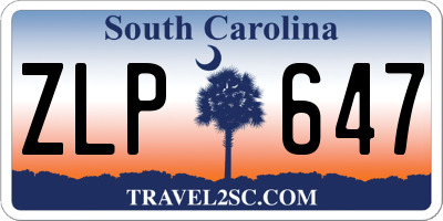 SC license plate ZLP647