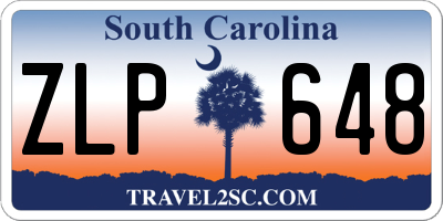 SC license plate ZLP648