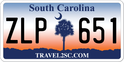 SC license plate ZLP651