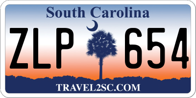 SC license plate ZLP654
