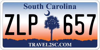 SC license plate ZLP657