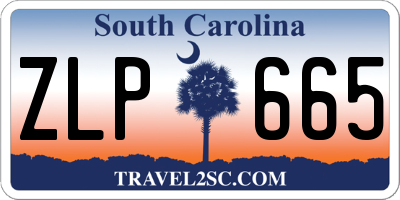SC license plate ZLP665