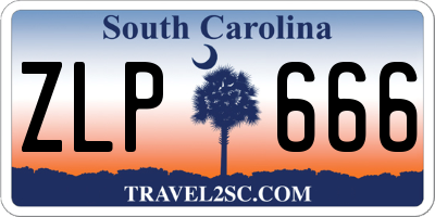 SC license plate ZLP666