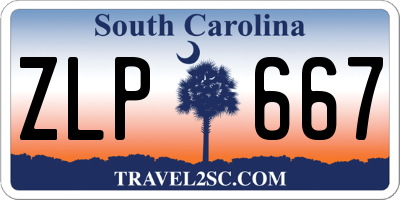 SC license plate ZLP667