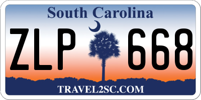 SC license plate ZLP668