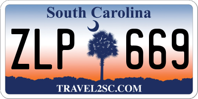 SC license plate ZLP669