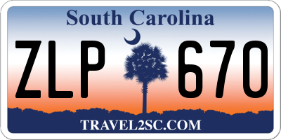 SC license plate ZLP670