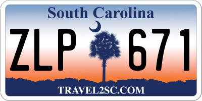 SC license plate ZLP671