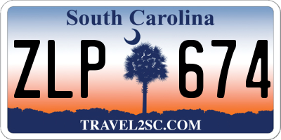 SC license plate ZLP674