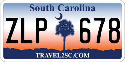 SC license plate ZLP678