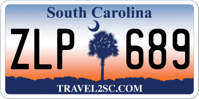SC license plate ZLP689
