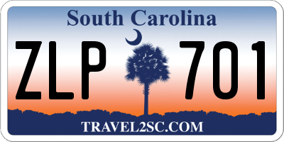SC license plate ZLP701