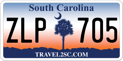 SC license plate ZLP705