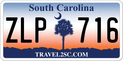 SC license plate ZLP716