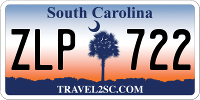 SC license plate ZLP722
