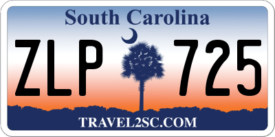 SC license plate ZLP725
