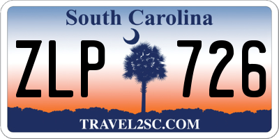 SC license plate ZLP726