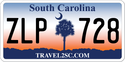 SC license plate ZLP728