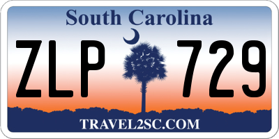 SC license plate ZLP729