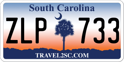 SC license plate ZLP733