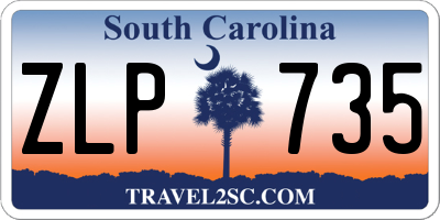 SC license plate ZLP735