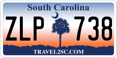 SC license plate ZLP738