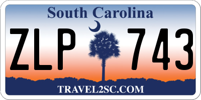 SC license plate ZLP743