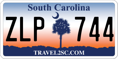 SC license plate ZLP744